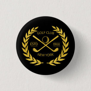 Custom Gold Golf Club Elegant Minimal Modern  3 Cm Round Badge
