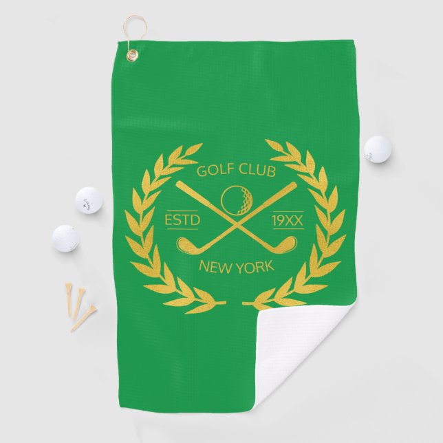Custom Gold Golf Club Elegant Minimal Modern   Golf Towel (InSitu)