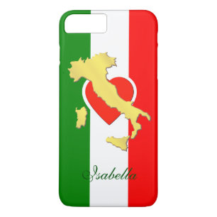 Custom Gold Italy Map Italian Flag Phone Case