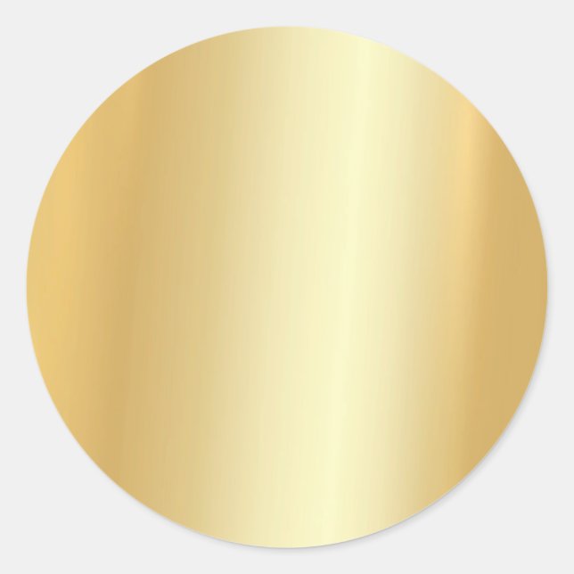 Custom Gold Look Blank Add Logo Text Glossy Large Classic Round Sticker (Front)