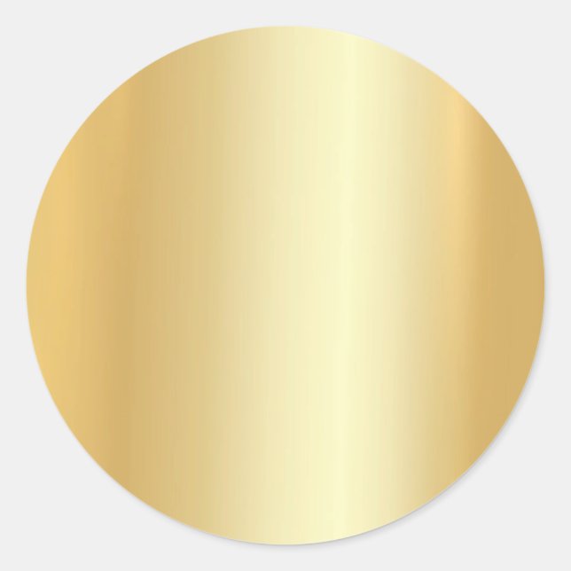 Custom Gold Look Blank Template Add Text Gloss Classic Round Sticker (Front)