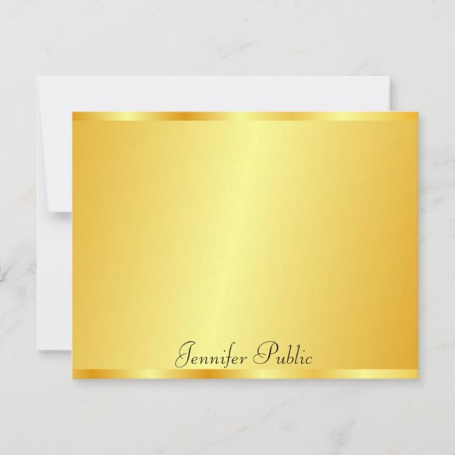 Custom Gold Look Elegant Hand Script Name Text Card (Front)