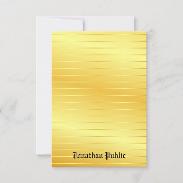 Custom Gold Look Handwritten Monogrammed Card (Front)