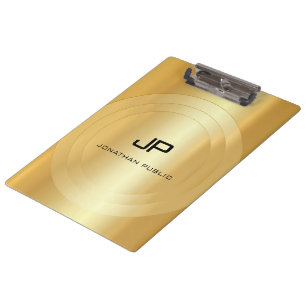 Custom Gold Look Monogram Elegant Template Classic Clipboard