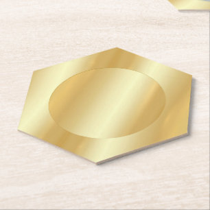 Custom Gold Look Trendy Stylish Blank Template Paper Coaster