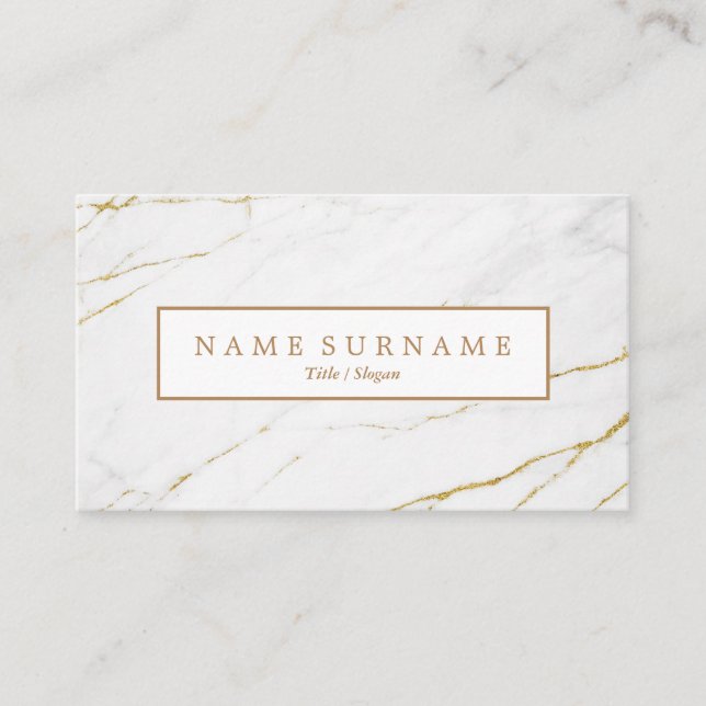 Custom Gold Marble Business Card (Front)
