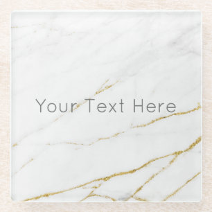 Custom Gold Marble Glass Coaster