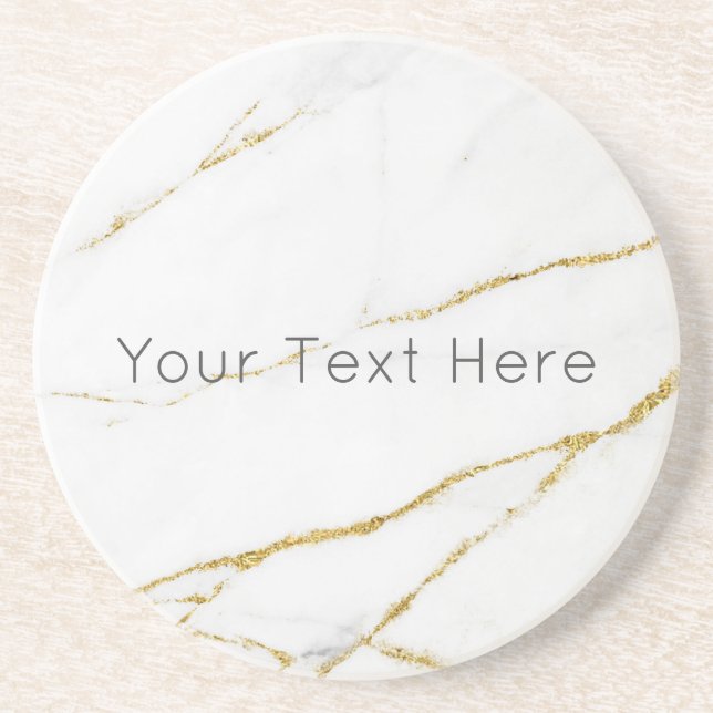 Custom Gold Marble Sandstone Coaster (Front)