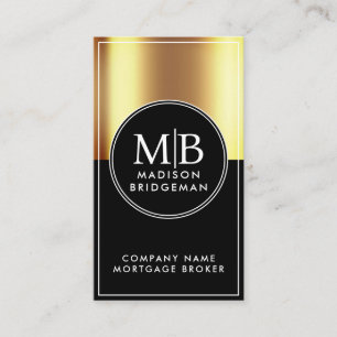 Custom Gold Metallic Mortgage Broker Business Card