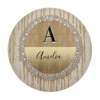 Custom Gold Monogram Gift For Wedding And Events Cutting Board