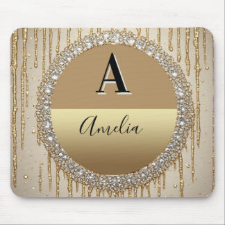 Custom Gold Monogram Gift For Wedding And Events Mouse Pad