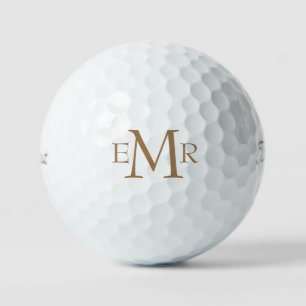 Custom Gold Monogram Titleist VI Golf Balls