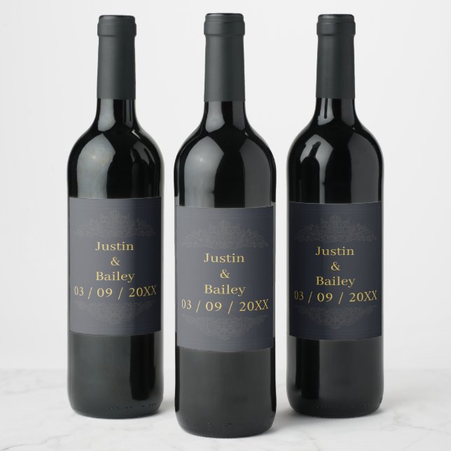 Custom Gold Name Wine Label  (Bottles)