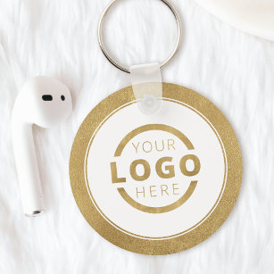 Custom Gold Promotional Business Logo Branded Key Ring