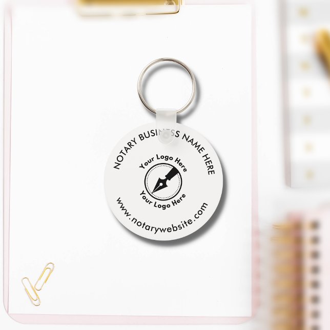 Custom Gold Promotional Notary Logo Branded Key Ring (Creator Uploaded)