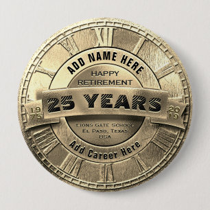 Custom Gold Retirement Button