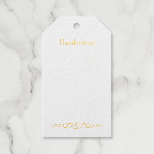 Custom Gold Rings Hanging Earring Display Cards Gift Tags (Front)