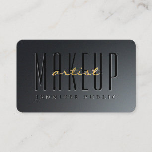 Custom Gold Script Oceania Size Makeup Artist Business Card