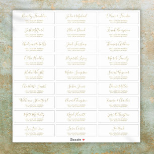 Custom Gold Script Wedding Guest Address Labels