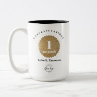 Custom Gold seal 1-Year Employee Service Award