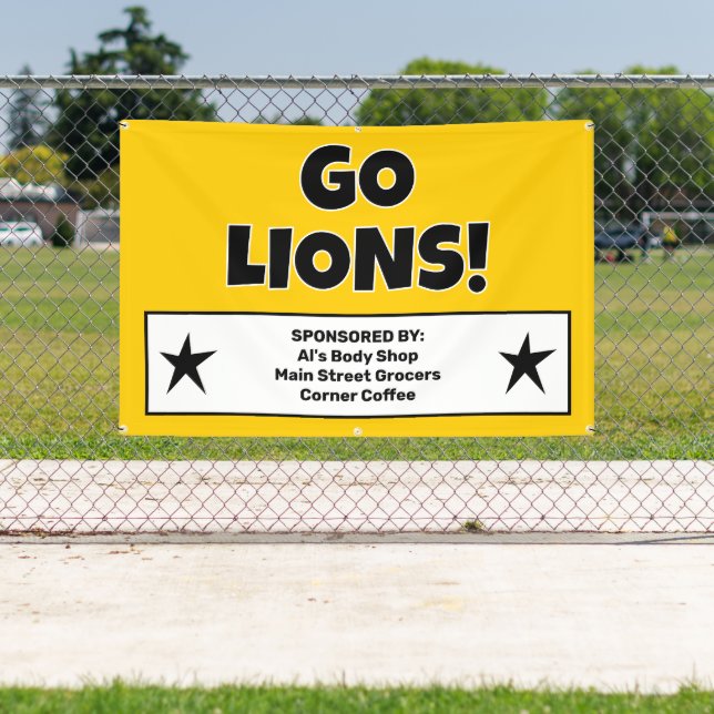 Custom Gold Sports Team Banner (Insitu)