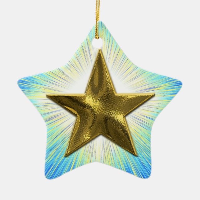 Custom Gold Star Ornament (Front)