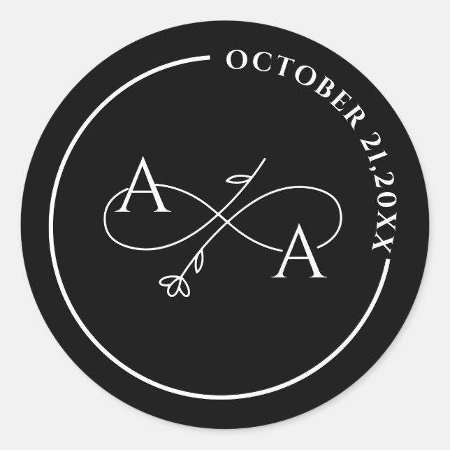 Custom gold Sticker for wedding infinity love (Front)