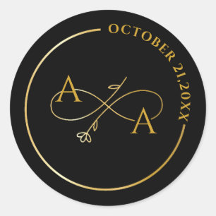 Custom gold Sticker for wedding infinity love