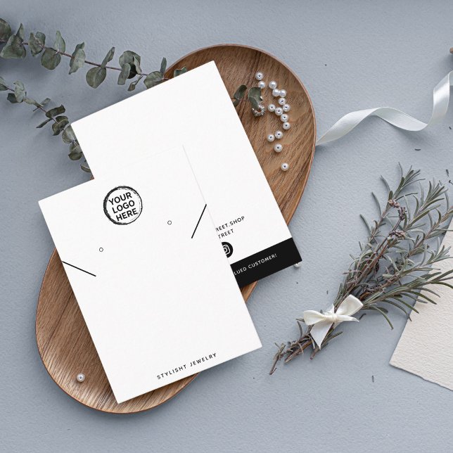 Custom Gold Stud Earrings Logo Card Design (Stud Earrings Logo Card)