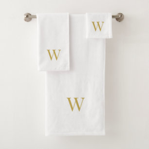 Custom Gold Tan Monogrammed Towels 