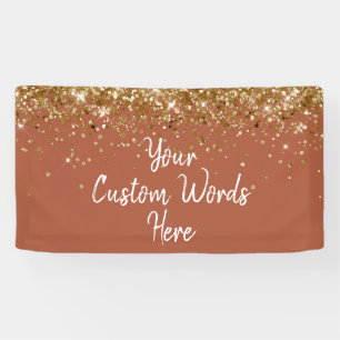 Custom Gold Terracotta Birthday Party Photo Booth Banner