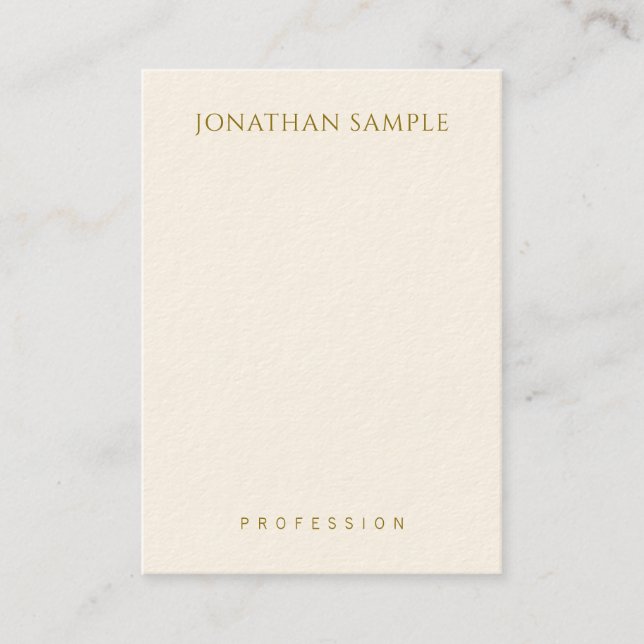 Custom Gold Text Elegant Template Modern Vertical Business Card (Front)