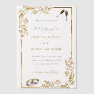 Custom Gold Vellum Wedding Invitation Template