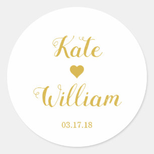 Custom Gold Wedding Favour Sticker