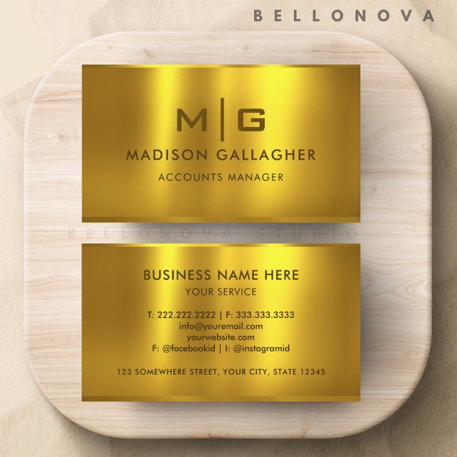 Custom Gold Yellow Metal Professional Business Card (Custom Gold Yellow Metal Professional Business Card)