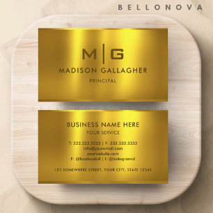 Custom Gold Yellow Metal Professional Business Card