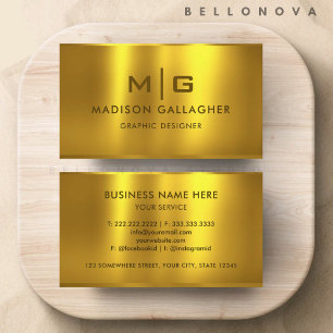 Custom Gold Yellow Metal Professional Business Card