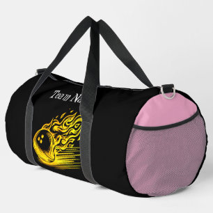 Custom Golden Bowling Art Design Duffle Bag