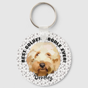 Custom Golden Doodle Keychain Personalise Dog Name