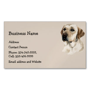 Custom Golden Labrador Dog Pet Animal Logo Magnetic Business Card