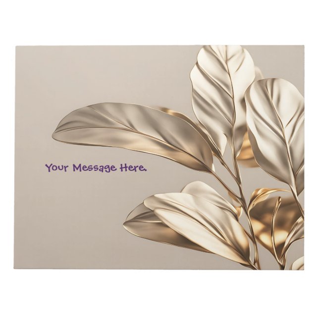 Custom Golden Leaf Notepad (Front)