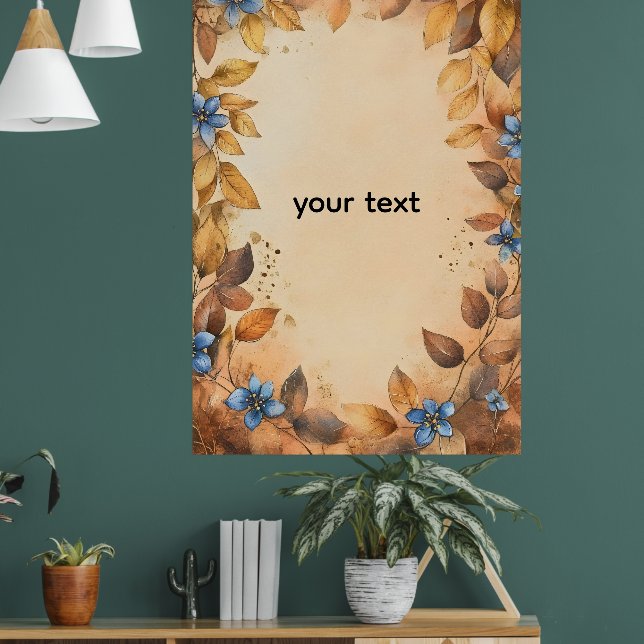 Custom golden leaves is a popular wall  poster (Living Room 1)