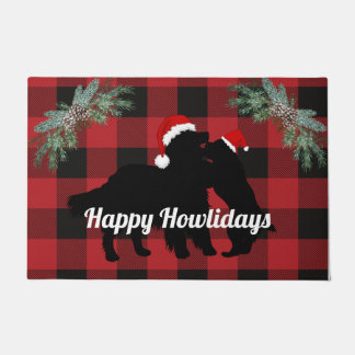 Custom golden retriever Christmas Happy Howlidays Doormat
