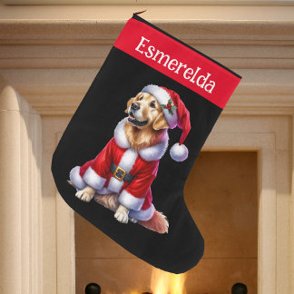 Custom Golden Retriever Christmas Stocking