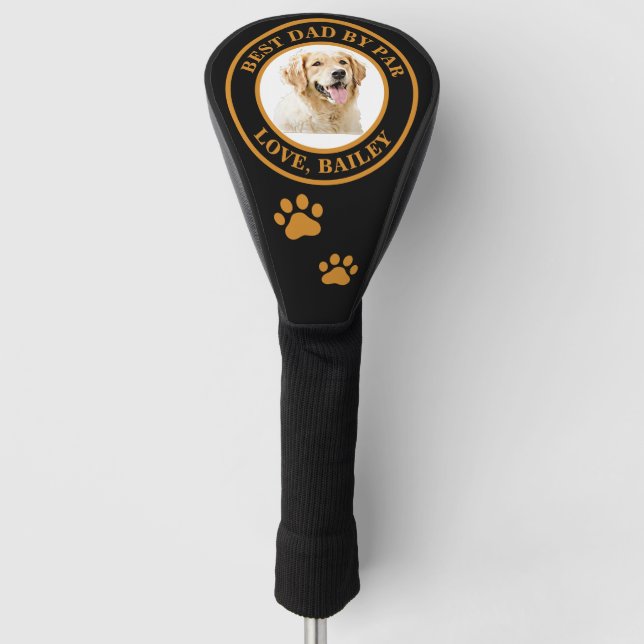 Custom Golden Retriever Dog Personalised Drawing Golf Head Cover (Front)