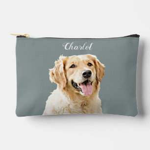 Custom Golden Retriever Dog Personalised Drawn Accessory Pouch