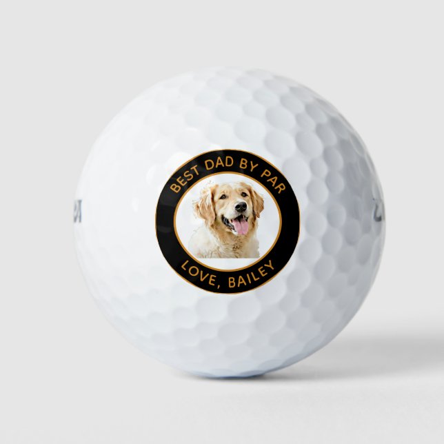 Custom Golden Retriever Dog Personalised Drawn Golf Balls (Front)