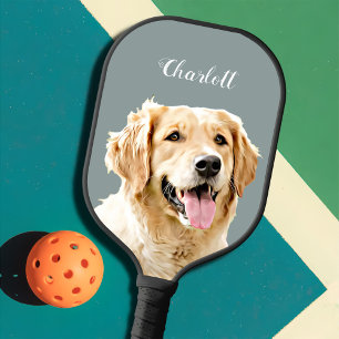 Custom Golden Retriever Dog Personalised Drawn Pickleball Paddle