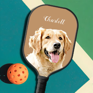 Custom Golden Retriever Dog Personalised Drawn Pickleball Paddle