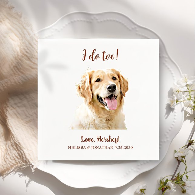 Custom Golden Retriever Dog Personalised I Do Too  Napkin (Creator Uploaded)